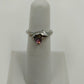 Pink Rhinestone Pinky Ring Sz 4.5 Silver Tone Setting w/ Box