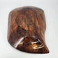 Hand Carved Wood Bowl Floral Lacquered 16" Large Organic Centerpiece 1980's Vtg