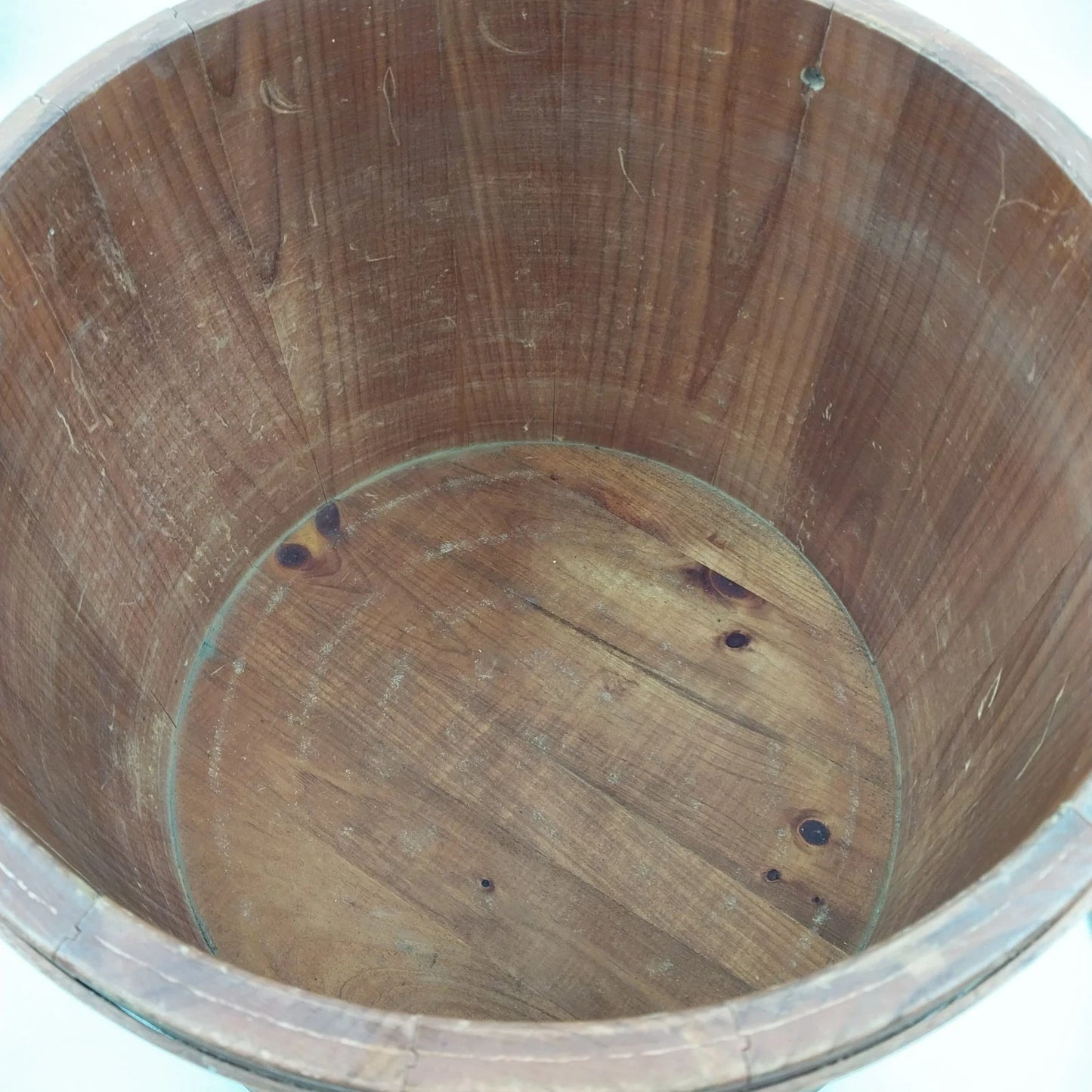 Shaker Firkin Primitive Wooden Sugar Pail Bucket Pantry Box No Handle 15" x 14"