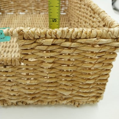 Seagrass Handwoven Storage Basket w/ Handles 18" Rectangular Metal Frame Medium