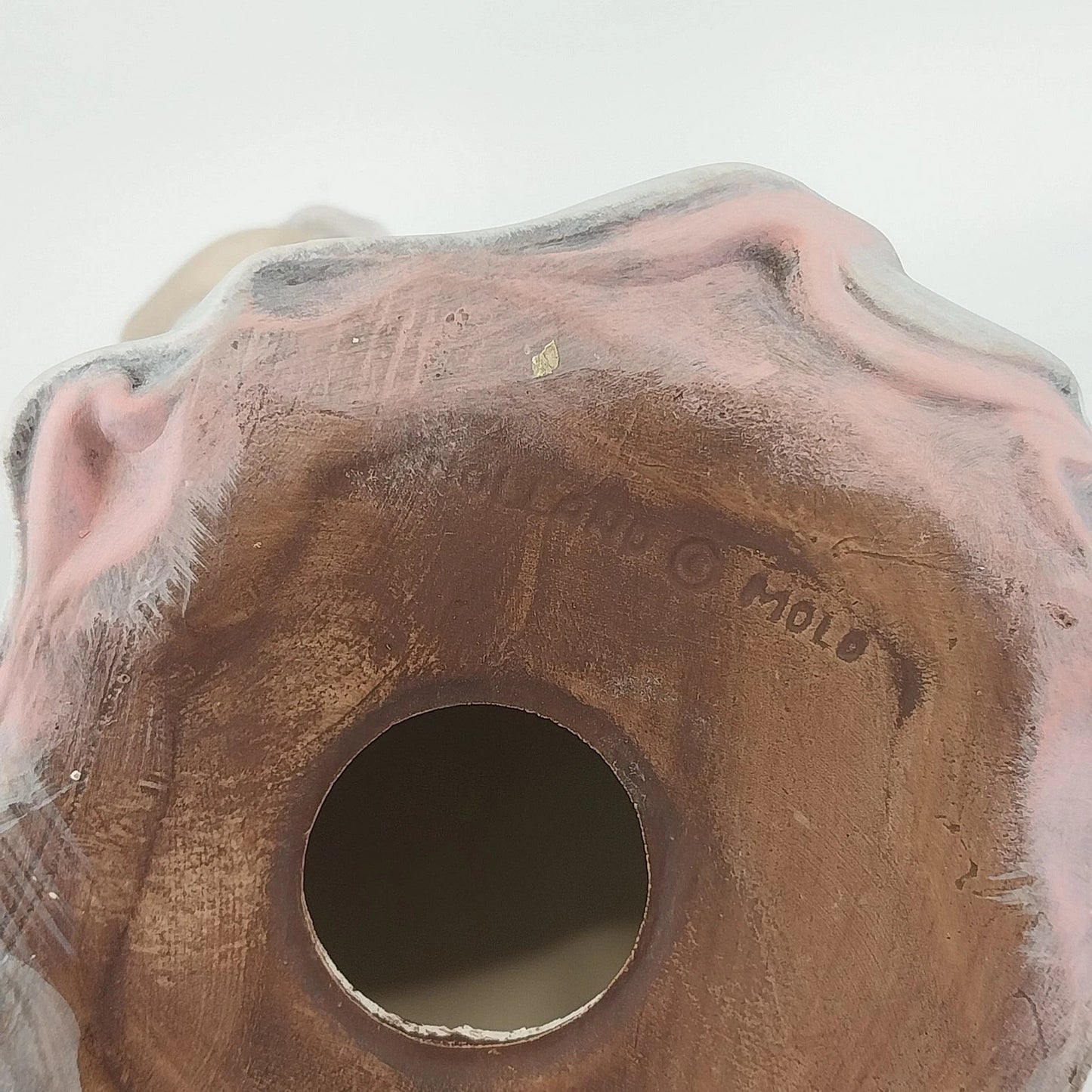 Holland Mold Lady Figurine White Pink Dress Hand Painted Ceramic 17" Vintage