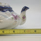 Hand Painted Porcelain Teapot 7.5"Pink Roses Cobalt Blue Gold Accents w Lid Vtg
