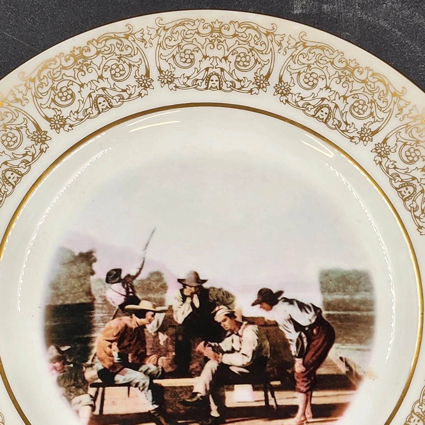 Wittnauer Collectors' Guild Plate FBA22 Raftsmen Playing Cards Bone China 1847