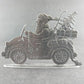 Wilhelm Schweizer Pewter Santa Claus Driving Auto Presents Signed Germany 4.75"L