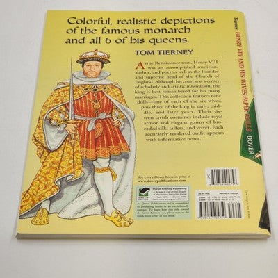 Henry VIII and His Wives Paper Dolls By Tom Tierney Original Vtg 1999 Uncut