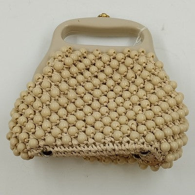 Marcus Brothers Beaded Clutch Purse Handbag Lucite Handle Vintage Italy 1960s