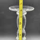 Large Hand Blown Art Candlesticks Holder Crystal Clear Glass Footed VTG 14"x4.5"