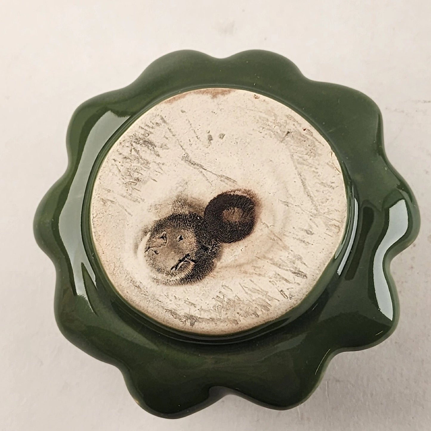 Christmas Tree Stoneware Potpourri Burner 6.5” Santa’s Shelf Teddy Bear Base NOS