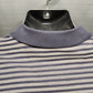 Adidas Polo Shirt Men's Size Large Blue and White Striped 60's 2ply Mercerized