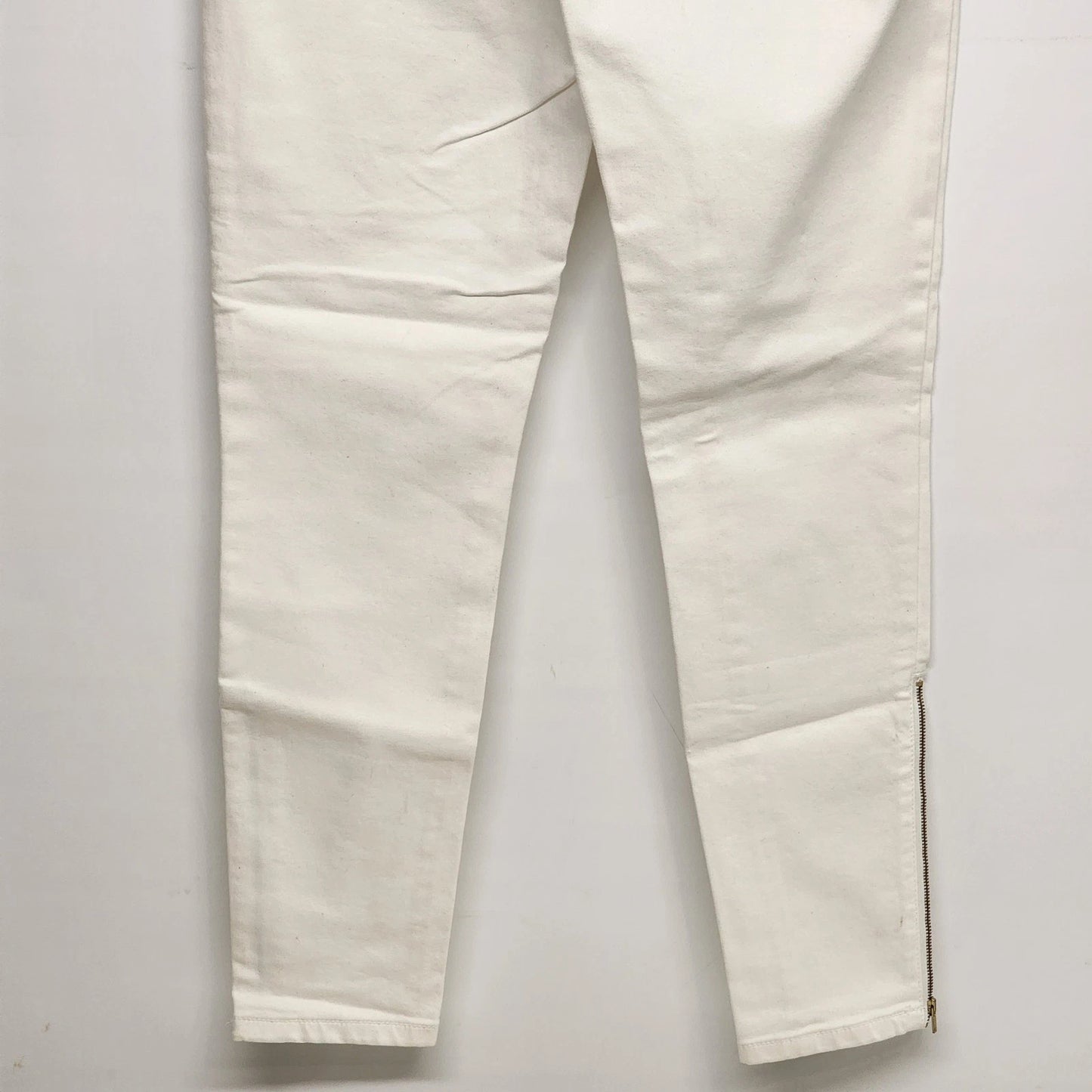 Mossimo White Stretch Denim Jeans Women's 10 Zipper Taper Leg Convertible Chic