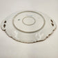 Limoges France 10.5" Round Platter Hand Decorated Floral Gold Trim Handle