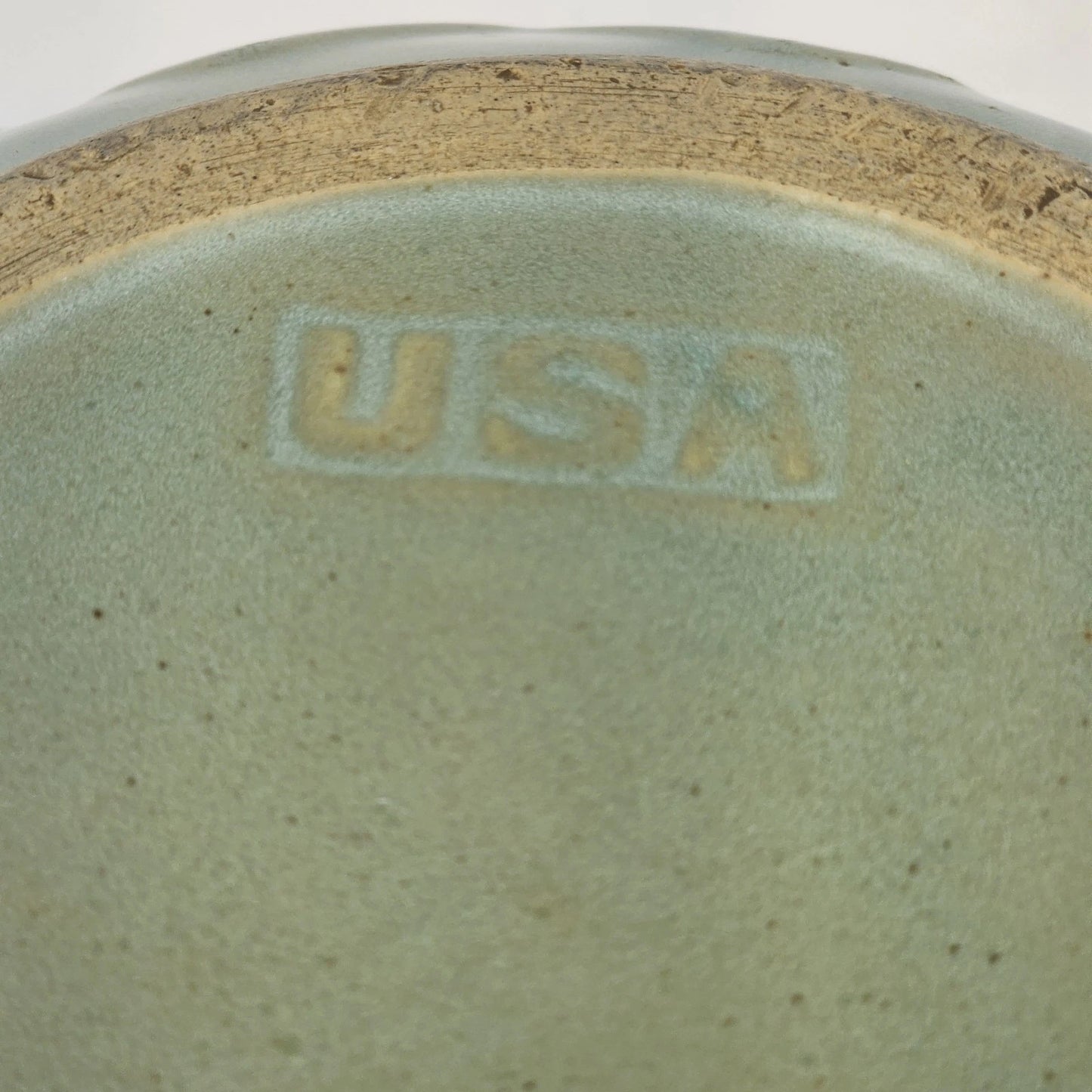 Stoneware Pottery Serving Bowl McCoy USA Seafoam Green Embossed Fruit Grapes 9"