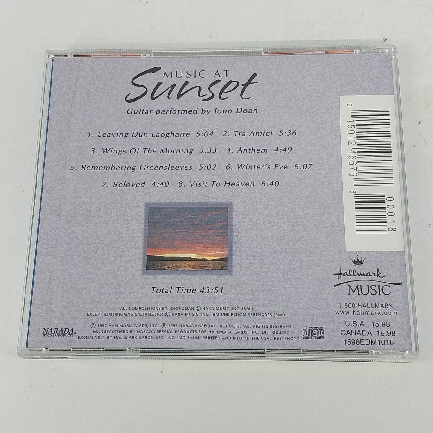 Hallmark Music at Sunset CD John Doan Beautiful Guitar Instrumental 1997