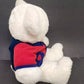 White Plush Teddy Bear 2001 Stuffed Animal Toy 24" Red Sweater JC Penney Vintage