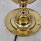 Brass Table Lamp 25" Fabric Shade Finial Electric 1980s Early American MCM