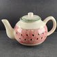 H S China Teapot with Lid Watermelon Coloring 5.5" Tall x 6.5" Diameter Crazed