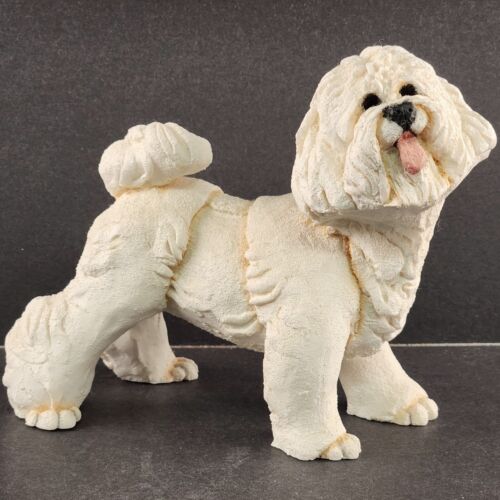 A Breed Apart Bichon Frise Handprinted Heavy Resin Figurine #70028 Vintage