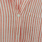 Velvet Heart Women's Peach White Striped Button Down Blouse Roll Tab Sleeve XL