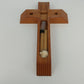 Hand Carved Catholic Sick Call Crucifix Holy Water Candles Wall Cross 2-Piece