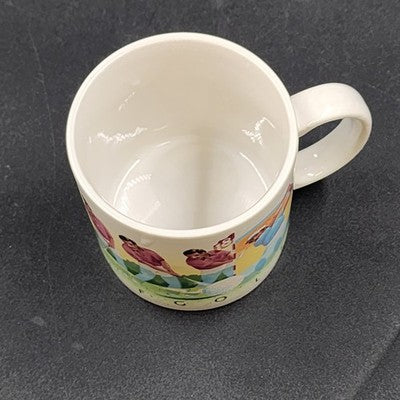 Jack Crompton Vintage White Ceramic Golf Mug Tea Cup 3.5" w Handle Golf Theme