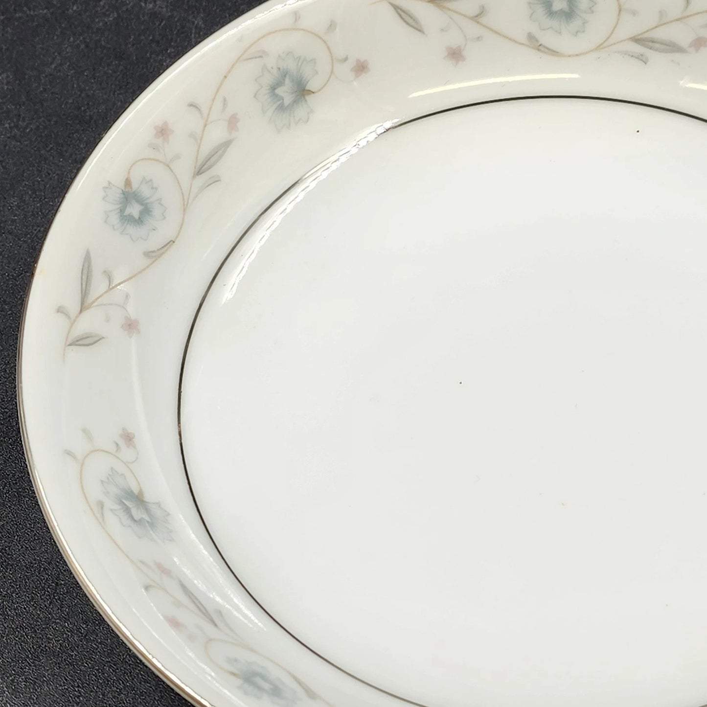 4 English Garden Coupe Soup Bowls Platinum 1221 Fine China of Japan 7.5"