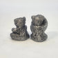 Pewter Bear Figurine Lot 2 Honey Pot See No Evil Miniature 1.5" Textured Fur Vtg
