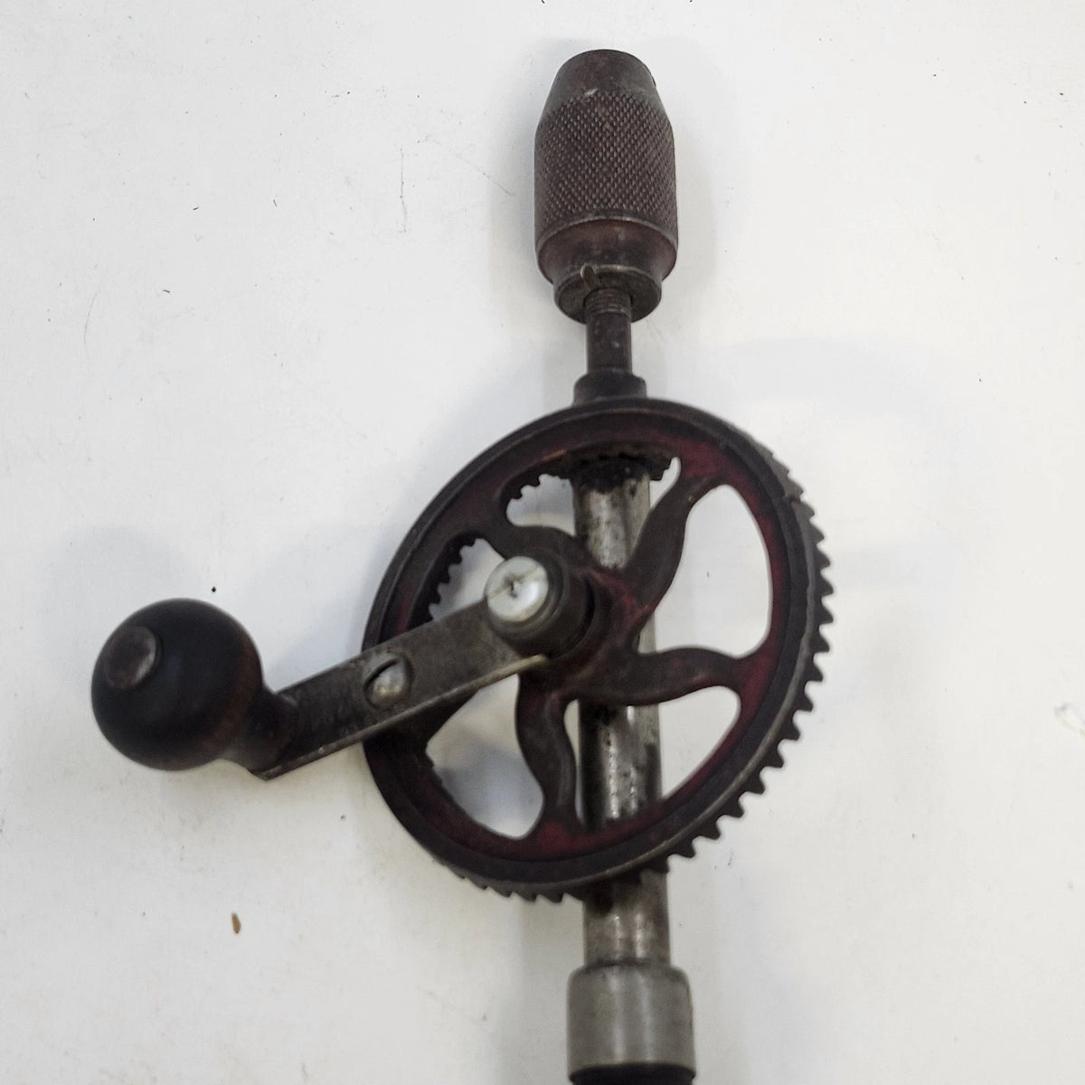 Millers Falls No. 94 Egg Beater Hand Drill 11" Wood Handle Rotary Drill Vtg USA