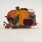 Stained Glass Pumpkin Tealight Holder Fall Apple Acorns 3D Decor Translucent Vtg