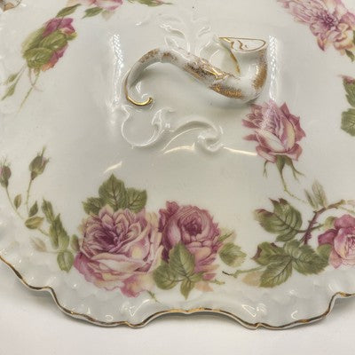 Rosenthal RC Monbijou Soup Tureen w/ Lid Bavaria Pink Roses Gold Scalloped VTG