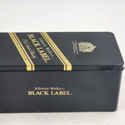 Johnnie Walker Black Label Empty Metal Tin Box 12" Collector Scotch Whisky Bar