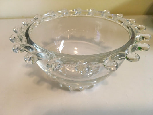 Heisey Lariat Bowl Clear Glass 2-3/4 x 6" marked