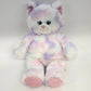 Build-A-Bear Pastel Swirl Kitty Cat Plush 15" Pink Purple Blue Stuffed Animal