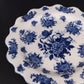 Cracker Barrel Blue Floral Serving Platter Scalloped Porcelain Transferware