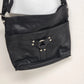 MHNY Black Leather Crossbody Satchel Three Compartment Purse