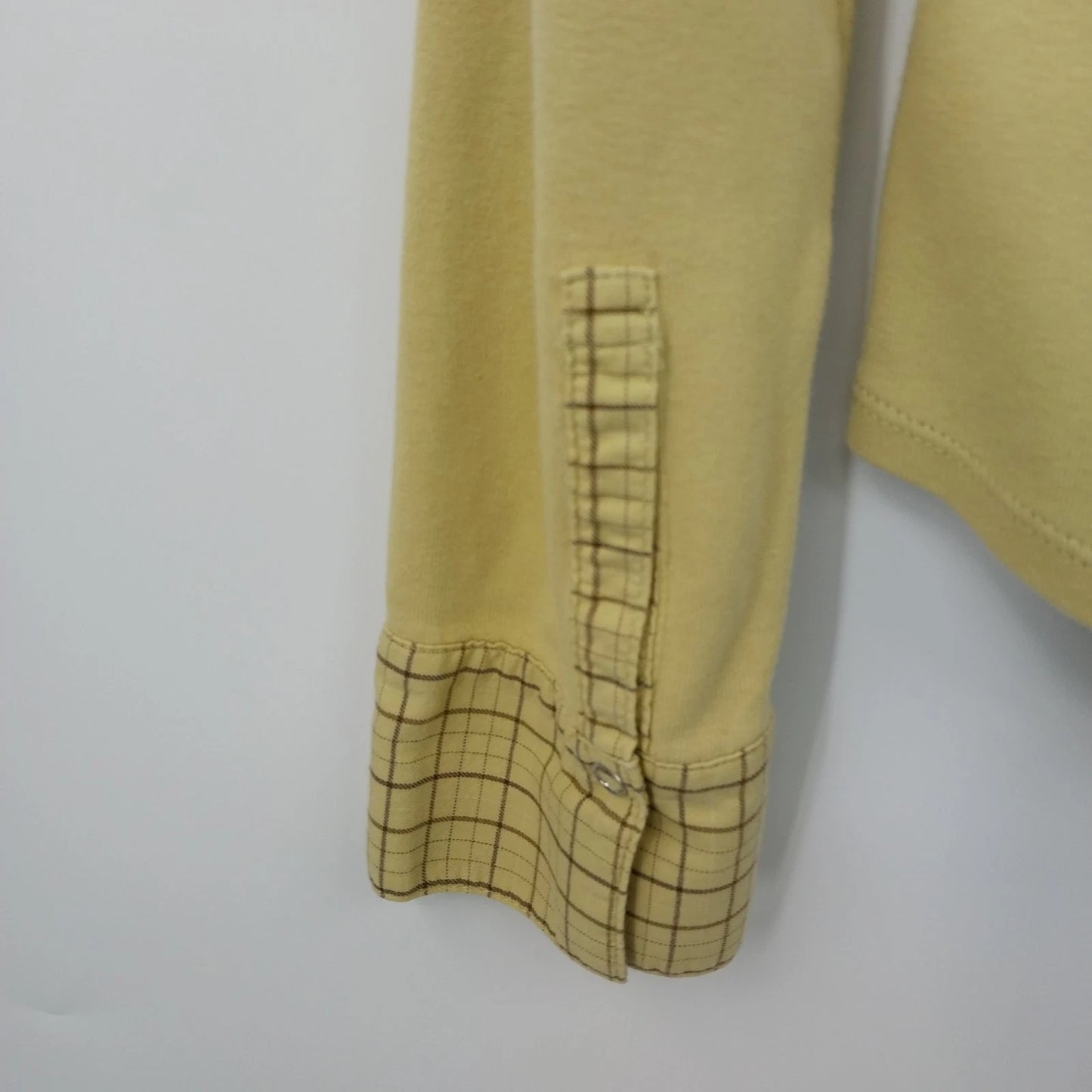 LOFT Ann Taylor Green Plaid Trim Blouse Womens Medium Top