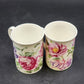 2 Crown Trent Coffee Mug Tea Cups Pink Peony & Pink Roses Bone China England