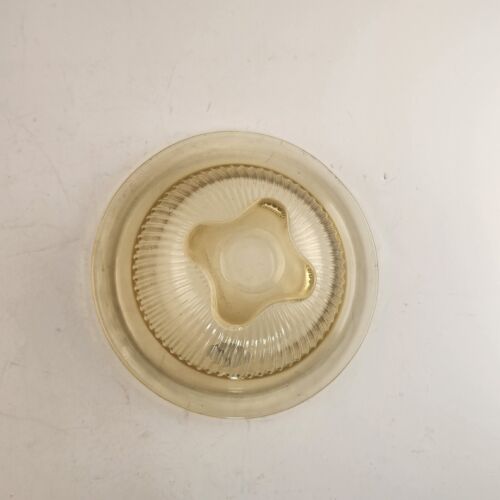 Federal Glass Golden Glow 3 Piece Mixing Nesting Bowls Ribbed Rolled Edge Yellow