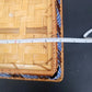 Wicker Wooden Basket Goose Liner Blue Polka Dot Country Kitchen Storage 12"