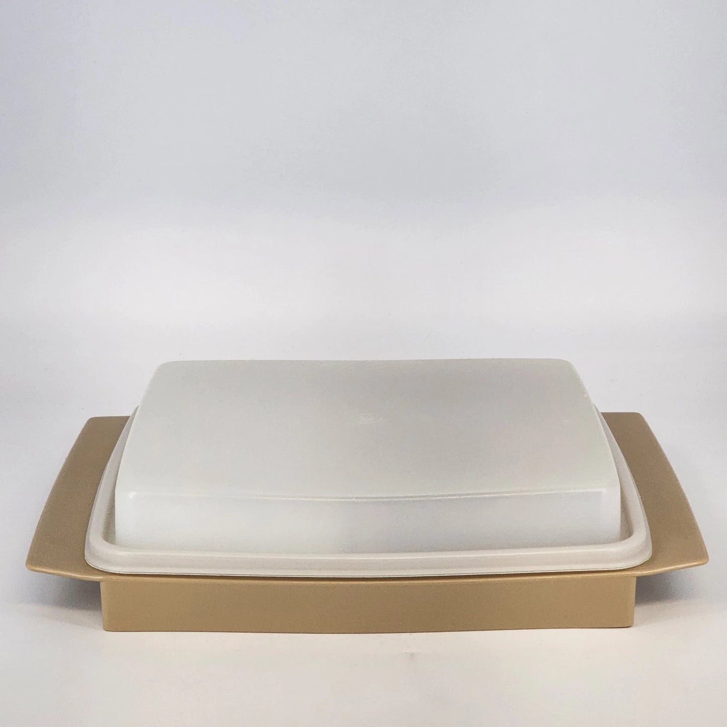 Tupperware 723-2 Deviled Egg Keeper Almond 4 Pc w Inserts Carrier 12" Vintage