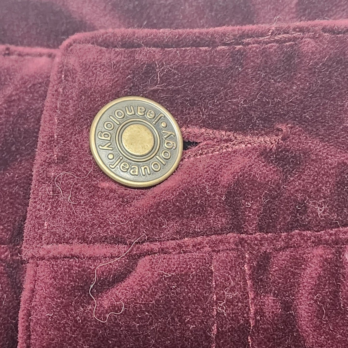 Newport News Jeanology Maroon Pants Size 10 Suede-Like Soft Stretch Cotton Vtg