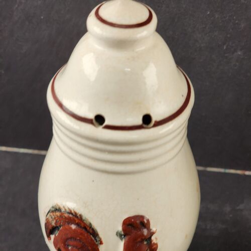 Rooster Chicken Salt & Pepper Shakers VG Pottery 4.5" Tall Vintage No Stoppers