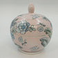 Chinese Hand Painted Porcelain Covered Bowl Pink Blue Floral Ginger Pot Jar Vtg