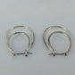 Silver Tone Double Oval Hoop Earrings Textured Inner Hoop Latch Back Jewelry