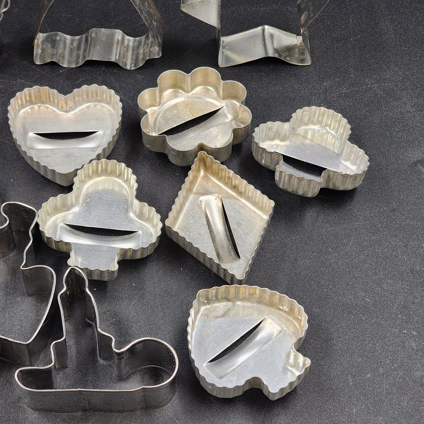 16 Metal Christmas Cookie Cutters Assorted Angel Star Tree Bell Reindeer etc.