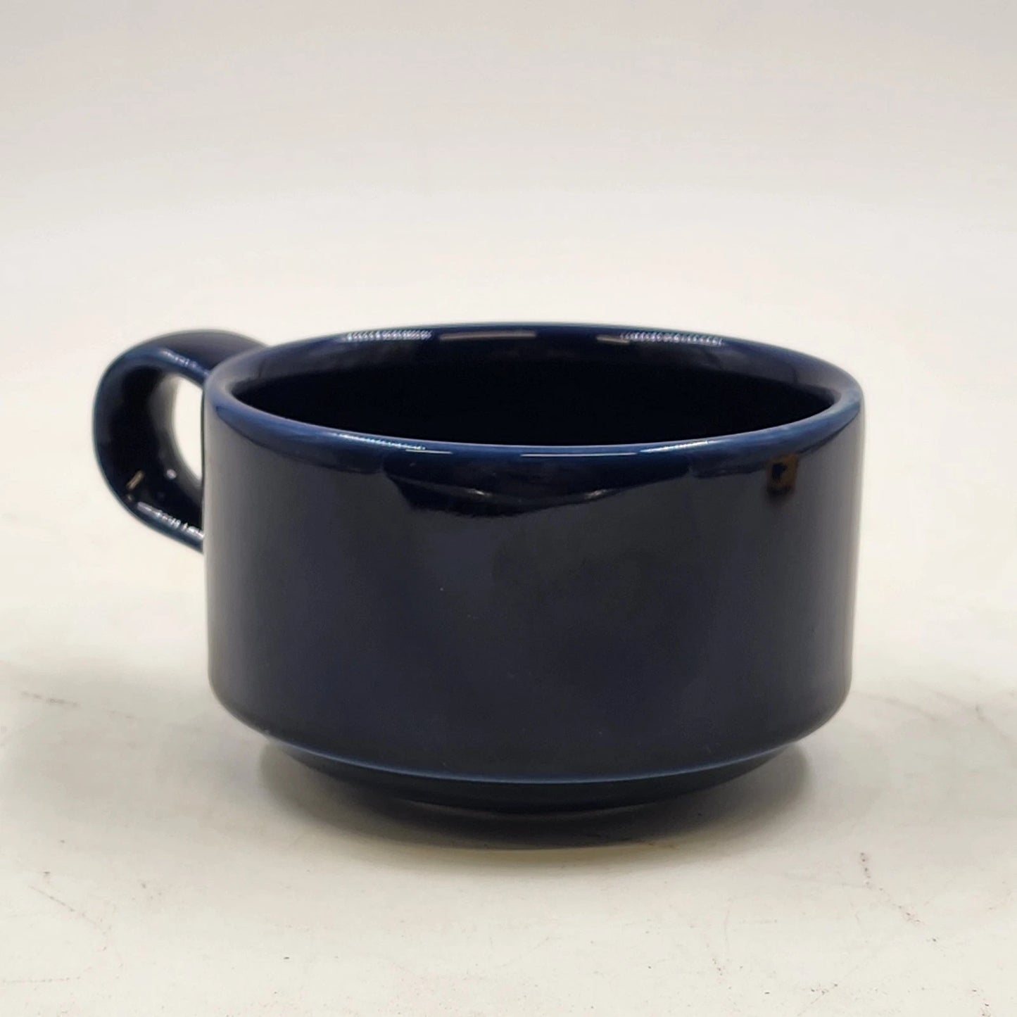 Homer Laughlin Cobalt Blue Flat Cup Jumbo 4"d x 2.5"h Best China Pattern USA Vtg