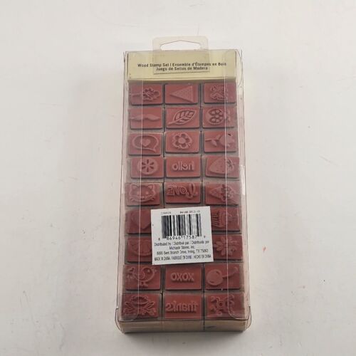 27 Piece Rubber Stamp Set Wood Mounted Recollections Necessities Vintage NWT