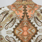 Talbots Women’s 16P Cotton Jacket Orange Paisley Floral Open Front 3/4 Sleeve