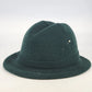 Amalgamated Knit Bowler Women’s Hat Green Wool Fedora Style with Hatpin One Size