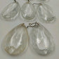 Set of 5 Almond Shaped Prisms Clear Crystal Glass 1.5" with Wire Connectors Vtg