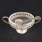 Vintage Raimond Silverplated Crystal Footed Oval Dish Spoon